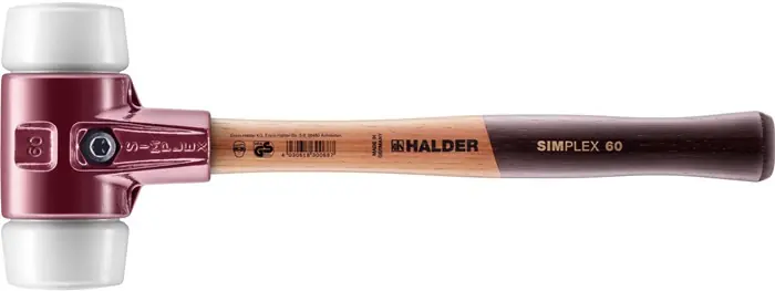 Schneller Versand Schonhammer SIMPLEX L.405mm Kopf-D.60mm mittelh.HO Superplastik weiß HALDER