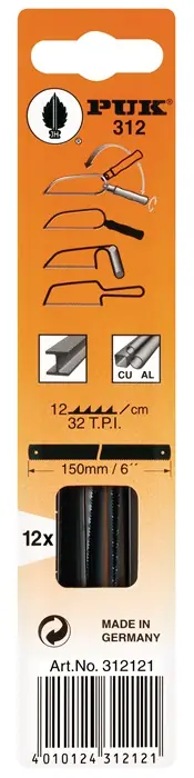 Metallsägeblatt 312 L.150mm ZpZ 32 1-s.12 St./Karte PUK Neu Im Sortiment
