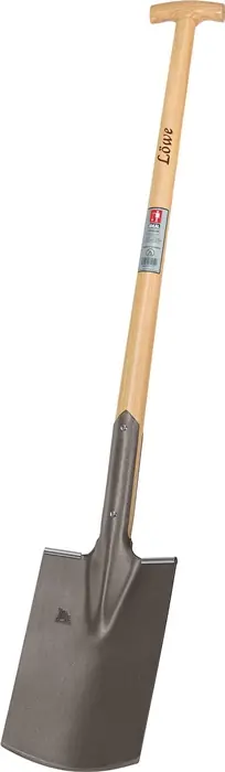 Bauspaten LÖWE 285x185/180mm Gr.2 Gärtner Form m.Trittschutz u.Eschen-T-Stiel Sale