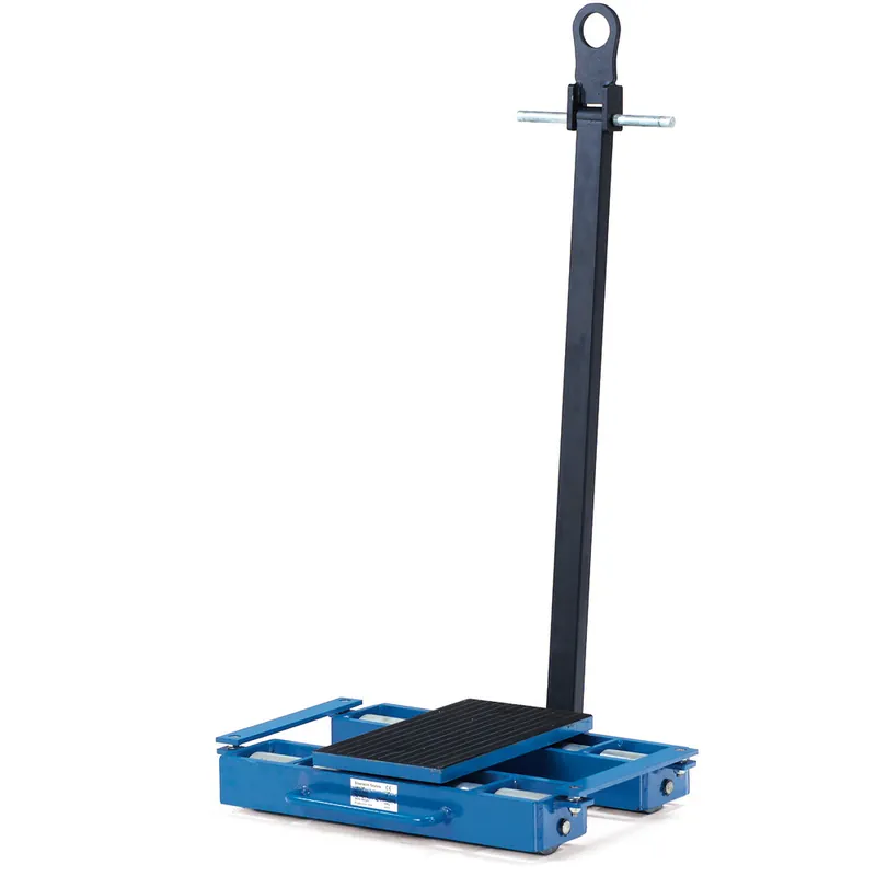 fetra Fahrwerk pulverbeschichtet blau RAL 5007 mit Deichsel Echt