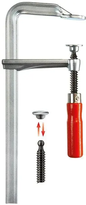 Echt Ganzstahlschraubzwinge GZ Spann-W.600mm A.120mm Holzgriff BESSEY
