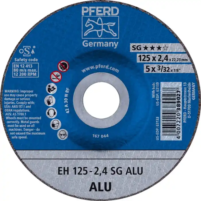 Meistverkauft Trennscheibe SG ALU D125x2,4mm gekr.Alu.Bohr.22,23mm PFERD VE: 25 Stück