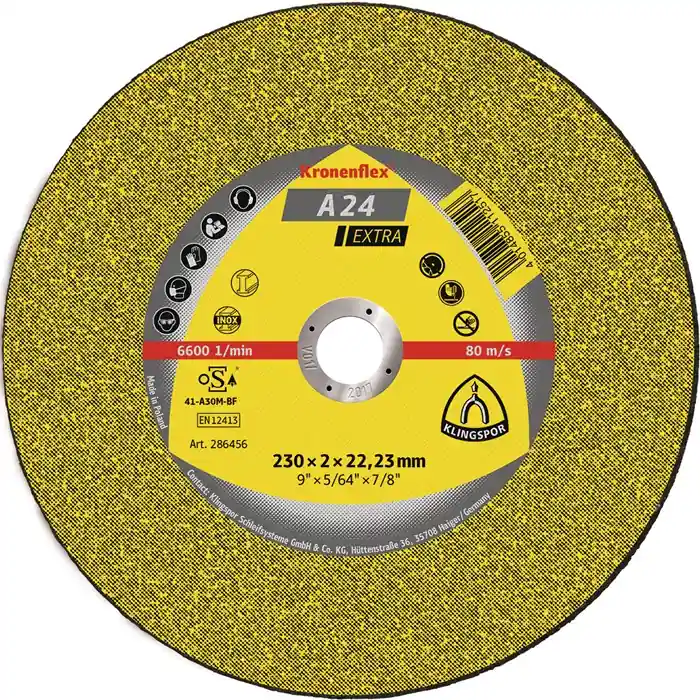 Garantierte Lieferung Trennscheibe A 24 Extra D125x2,5mm gekr.STA Bohr.22,23mm KLINGSPOR VE: 25 Stück