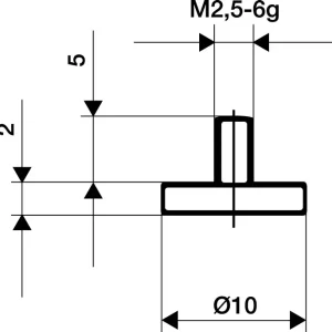 Messeins.D.10mm plan M2,5 STA z.Messuhren KÄFER Neue Ware