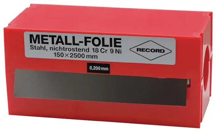 Bestpreis Metallfolie D.0,500mm VA 1.4301 L.2500mm B.150mm RECORD