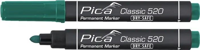 Permanentmarker Classic grün Strich-B.1-4mm Rundspitze PICA VE: 10 Stück Echt