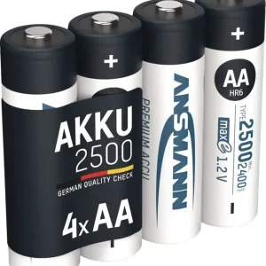 Neue Ware Akkuzelle maxE 1,2 V 2500 mAh R6-AA-Mignon HR6 4 4St./Blister ANSMANN
