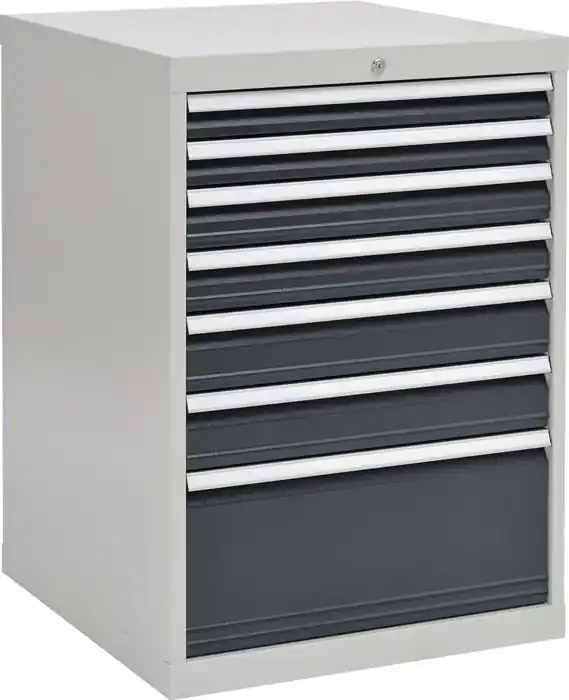 Top-Angebot Schubladenschrank H1019xB705xT736mm grau/anthr. 2x75,2x100,2x125,1x300mm Schubl.