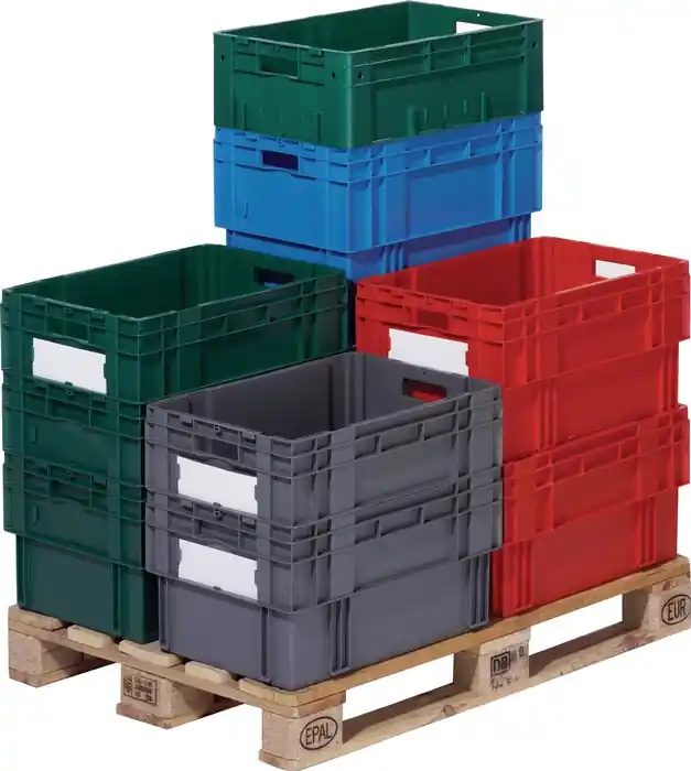 Drehstapelbehälter PP rot L600xB400xH420mm LA-KA-PE Top-Angebot