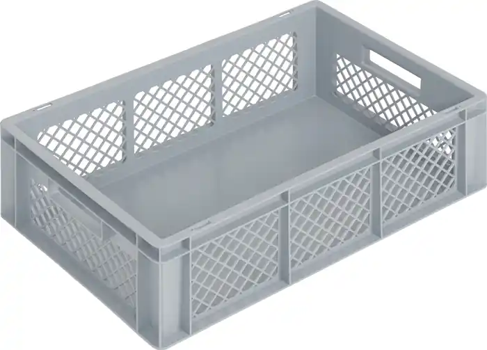 Solange Der Vorrat Reicht Transportbehälter L600xB400xH170mm grau PP Durchfassgr.Seitenwände durchbrochen