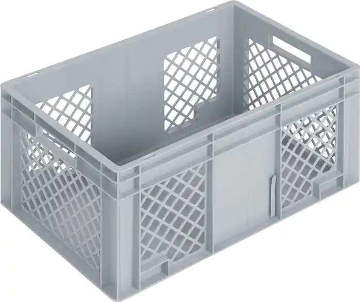 Transportbehälter L600xB400xH280mm grau PP Durchfassgr.Seitenwände durchbrochen Bestpreis