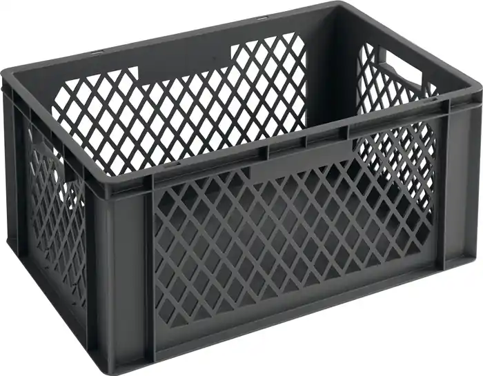 Transportbehälter L600xB400xH320mm grau PP Durchfassgr.Seitenwände durchbrochen Echt
