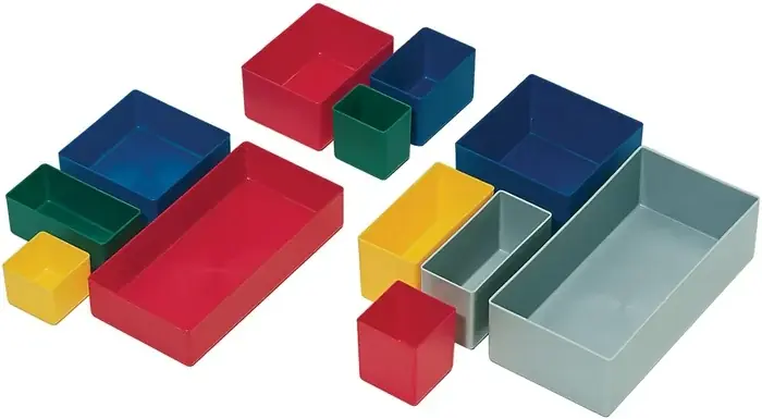 Einsatzkasten 99x99x40mm blau PS f.Schubladen u.Sortimenskästen LA-KA-PE VE: 25 Stück Top-Seller