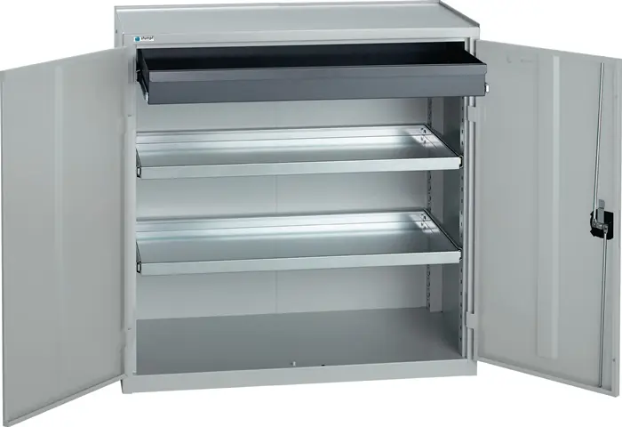 Werkzeug-/Beistellschrank H1000xB1000xT500mm 1Schubl.,2Bd.lichtgrau/lichtgrau Markenprodukt
