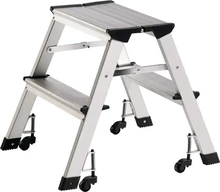 Klapptritt Stufen 2 Plattform-H.440mm Alu.fahrbar Günstig