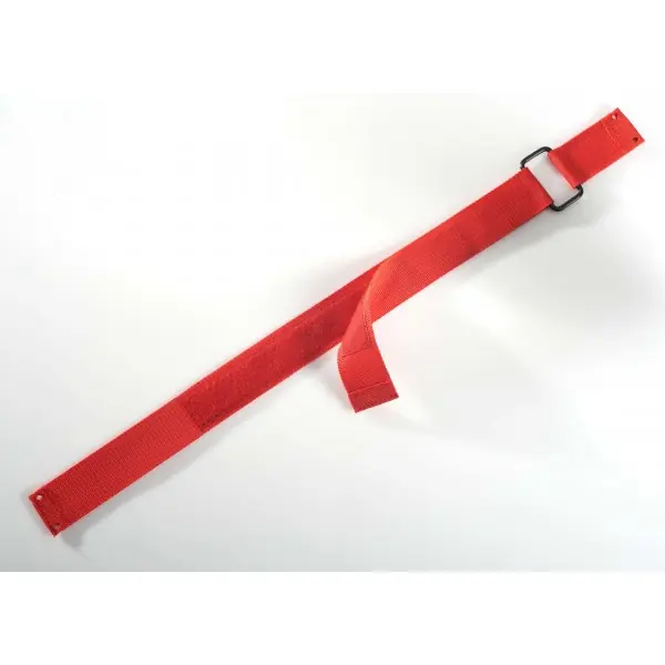 Schlauchhalteriemen aus rotem Gurtband f.C- Doppelschlauchfach, 2tlg., 2950 mm, Klettverschluss Abverkauf
