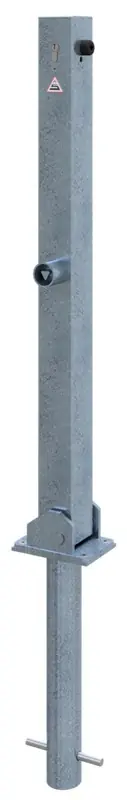 Absperrpfosten 70 x 70 mm, fv., umlegbar, zum Einbetonieren, mit Profilzylinderschloss und Dreikant Ausverkauf