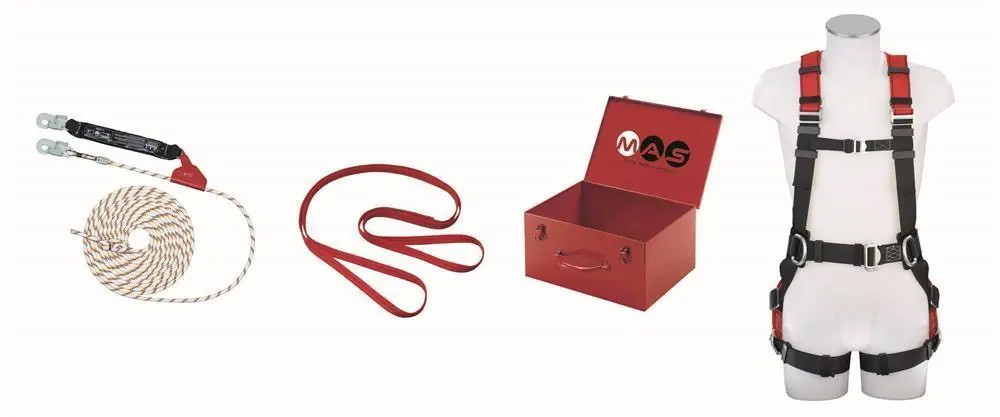 MAS 90 Sicherheitsset 1x Auffanggurt MAS 90 Größe 48-56 1x Auffanggerät MAS 16 1x Anschlagband B2-2 m 1x Gerätekoffer Neue Kollektion