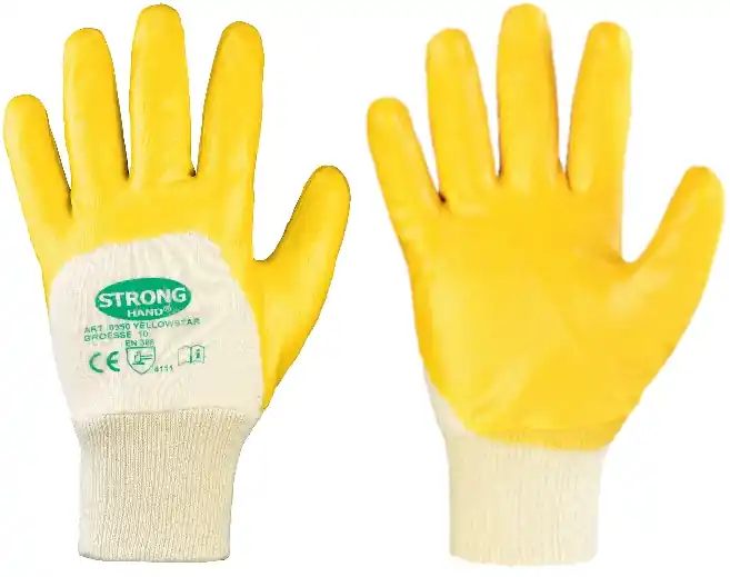 Arbeitshandschuh "Nitril AS" gelb, mit Strickbund Gr. 10 (VE:144 Paar) Neue Ware