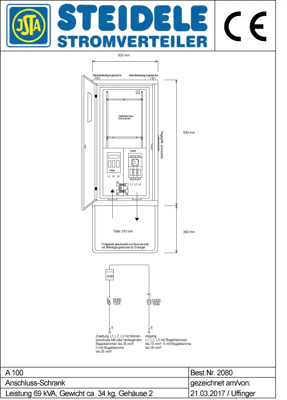 Steidele Anschlussschrank A 100 Versand Am Gleichen Tag