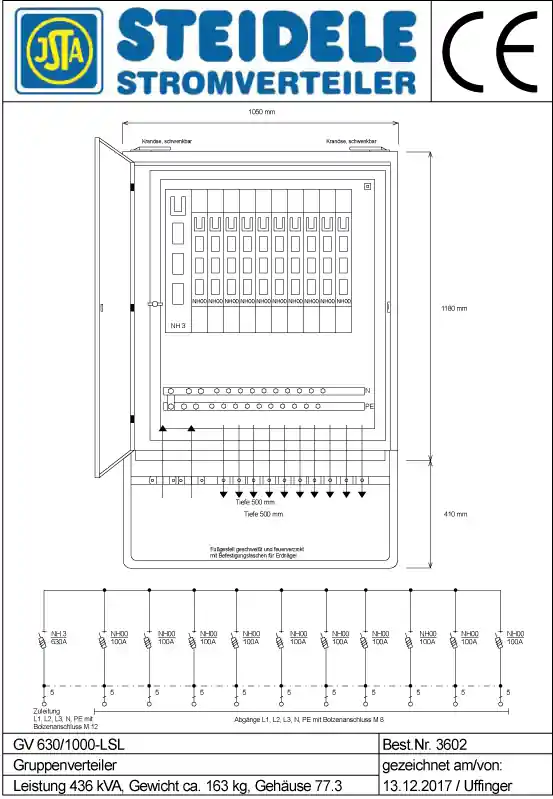 Steidele Gruppenverteiler GV 630/1000-LSL Knallerangebot