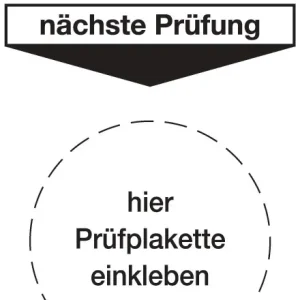 Grundplakette B80xL40mm Prüfung gemäß Paragraph Folie Btl. a 100 St. Super-Preis
