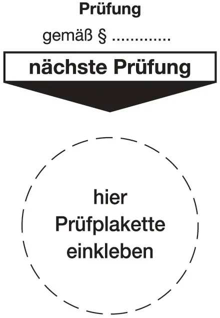 Grundplakette B80xL40mm Prüfung gemäß Paragraph Folie Btl. a 100 St. Super-Preis