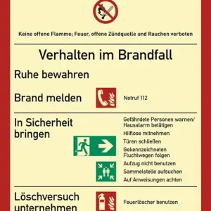 Top-Seller Brandschutzzeichen DIN EN ISO 7010 L210xB297mm Brandschutzordnung Ku.