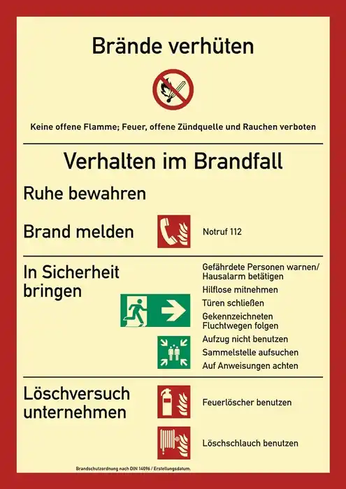 Top-Seller Brandschutzzeichen DIN EN ISO 7010 L210xB297mm Brandschutzordnung Ku.