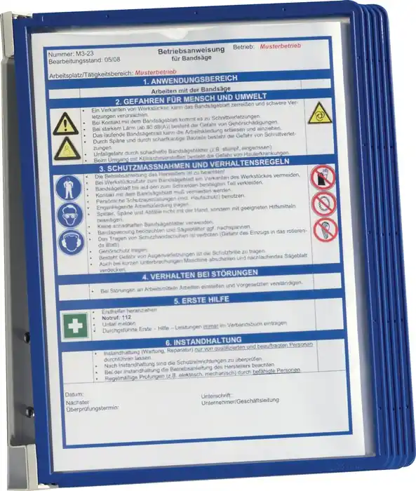 Wandhalter 5 Sichttafeln dunkelblau m.Profilrahmen DURABLE Begrenztes Angebot