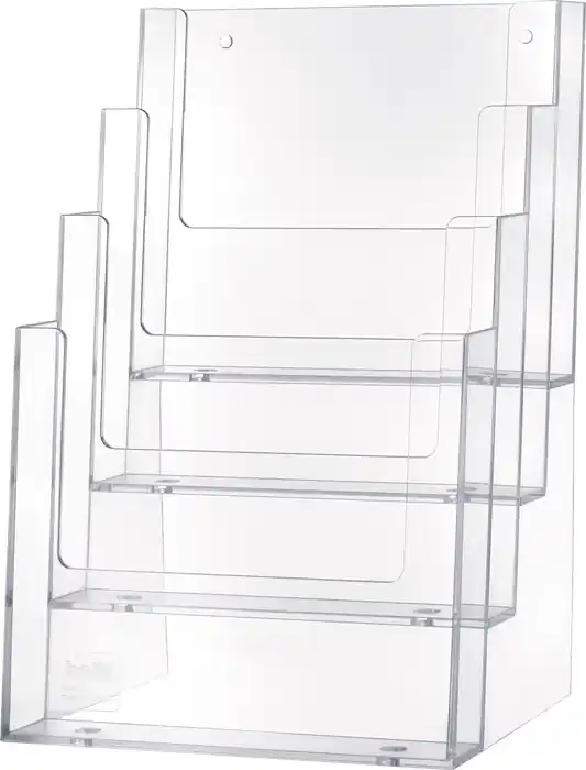 Top-Seller Tischprospekthalter 4 x DIN A5 hoch Ku.transp.freistehend HELIT