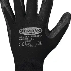 Neu Im Sortiment Handschuhe Finegrip Gr.12 schwarz EN 388 PSA II Nyl.m.Schrumpf-Latex STRONGHAND VE: 12 Paare