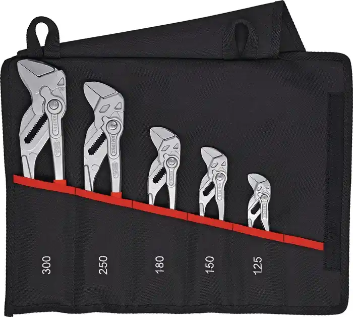 Zangenschlüsselset Inh.5-tlg.verchr.Rolltasche KNIPEX Rabatt