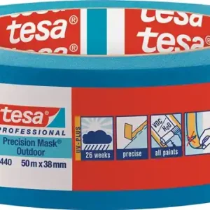 Präzisionskrepp 4440 Außen UV PLUS glatt blau L.50m B.38mm Rl.TESA VE: 4 Rollen Finale Aktion