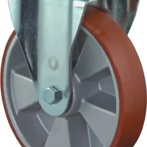 Abverkauf Schwerlast-Bockrolle D.150mm Trgf.550kg Guß-PU 135mm 110mm BS ROLLEN