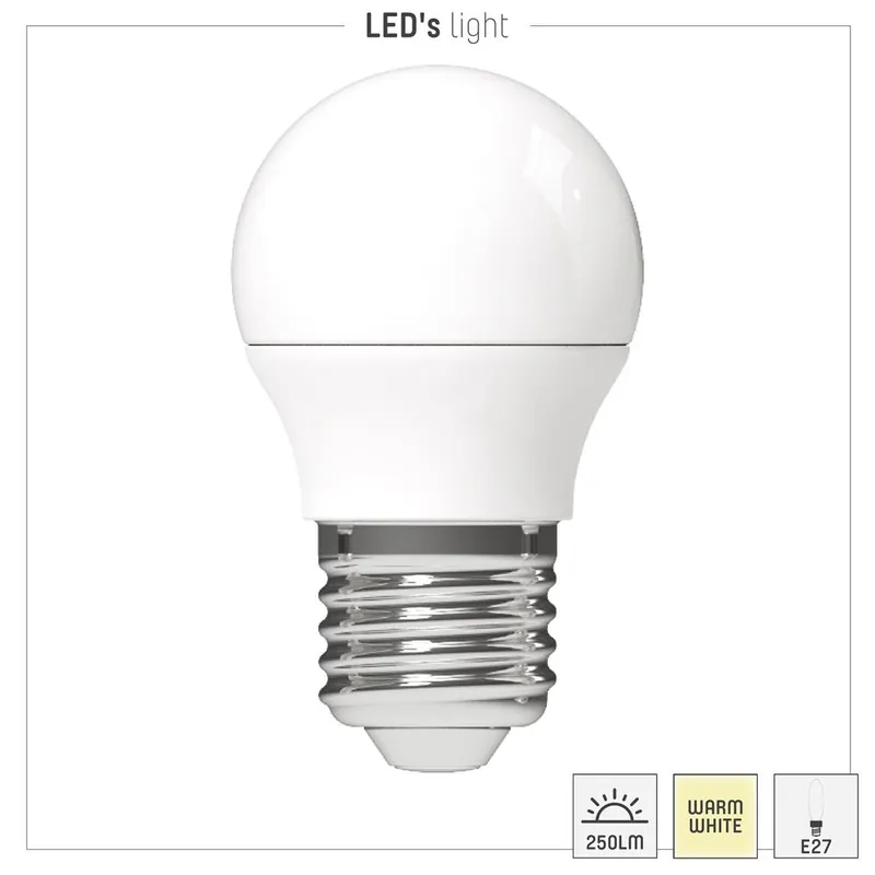 Nur Heute Led SMD Leuchtmittel - Globe G45 E14 2,5W 250lm 2700K Opal 150°