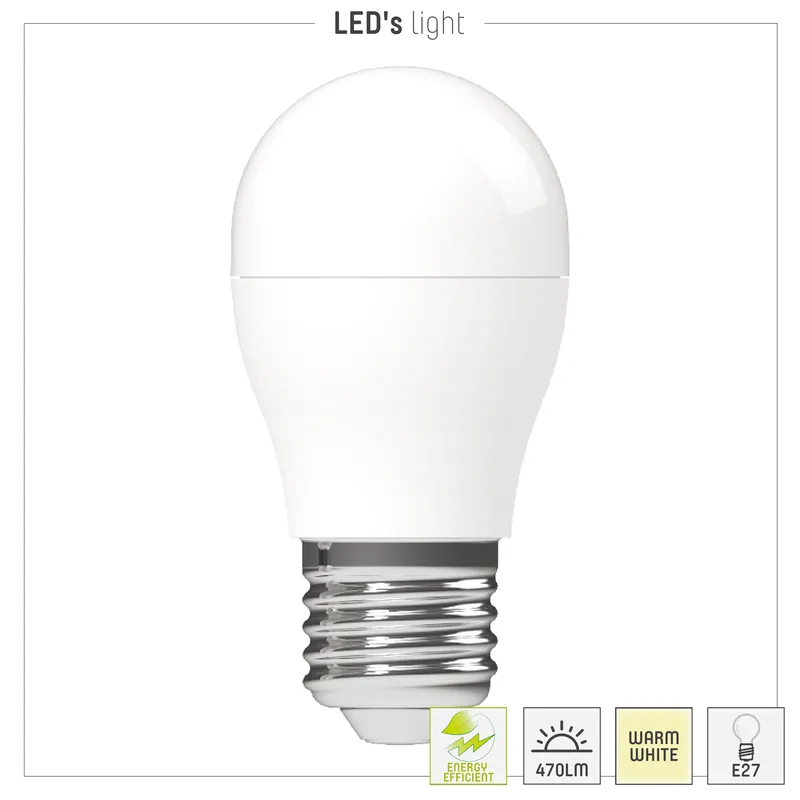 Ausverkauf Led SMD Leuchtmittel - Globe G45 E27 2,9W 470lm 3000K Opal 150°