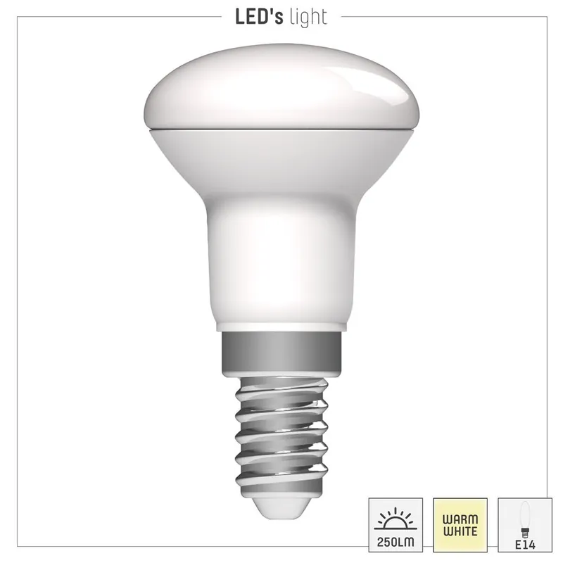 Direktkauf Led SMD Leuchtmittel - Pilzkopf R39 E14 2,2W 250lm 2700K Opal 120°
