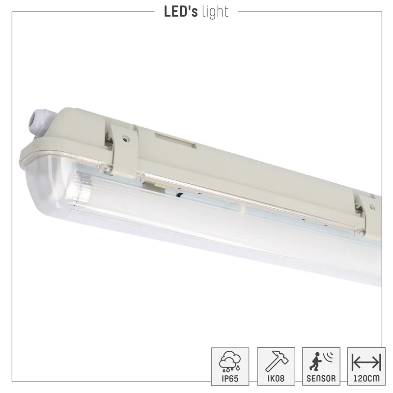 LED Wannenleuchte - 1x14W 120cm 2100lm 4000K IP65 - Sensor Markenprodukt