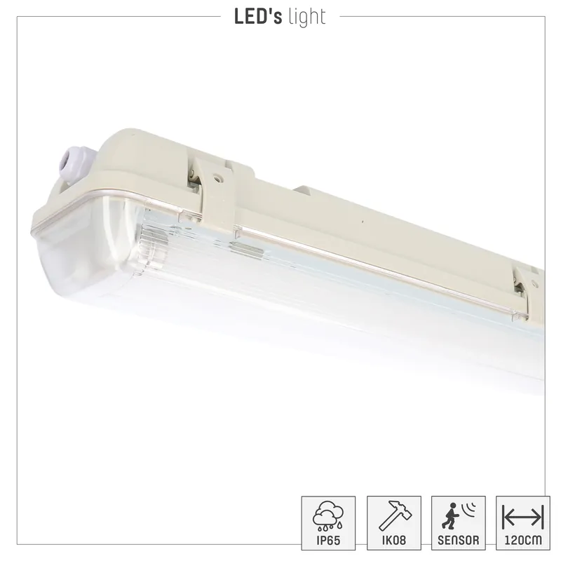 Begrenztes Angebot LED Wannenleuchte - 2x14W 120cm 4200lm 4000K IP65 - Sensor
