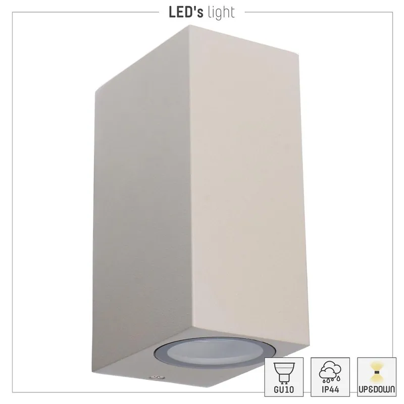 LED outdoor - wandleuchte San Francisco - 2xGU10 IP44 - Grau Preisknaller