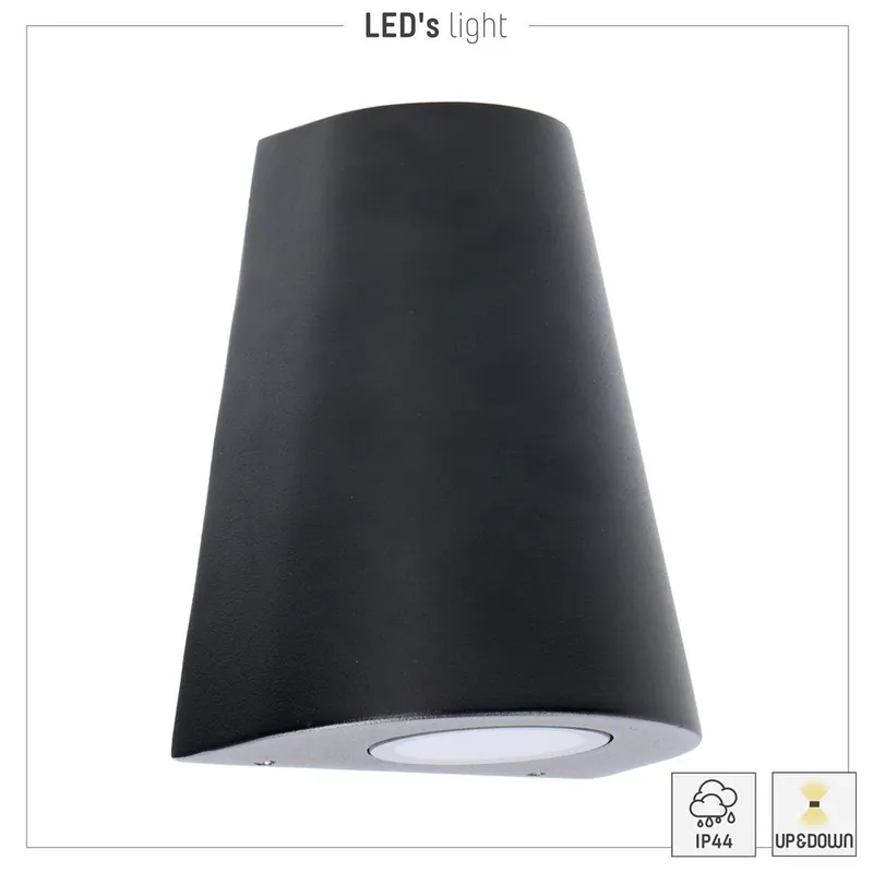 Knallerangebot LED outdoor - wandleuchte Los Angeles - 2xGU10 IP44 - Schwarz