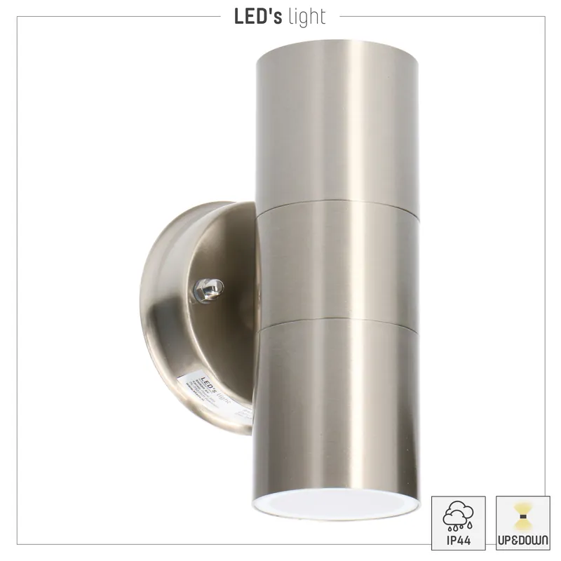 LED outdoor - wandleuchte Kopenhagen - 2xGU10 IP44 - RostfreierStahl Heißes Angebot
