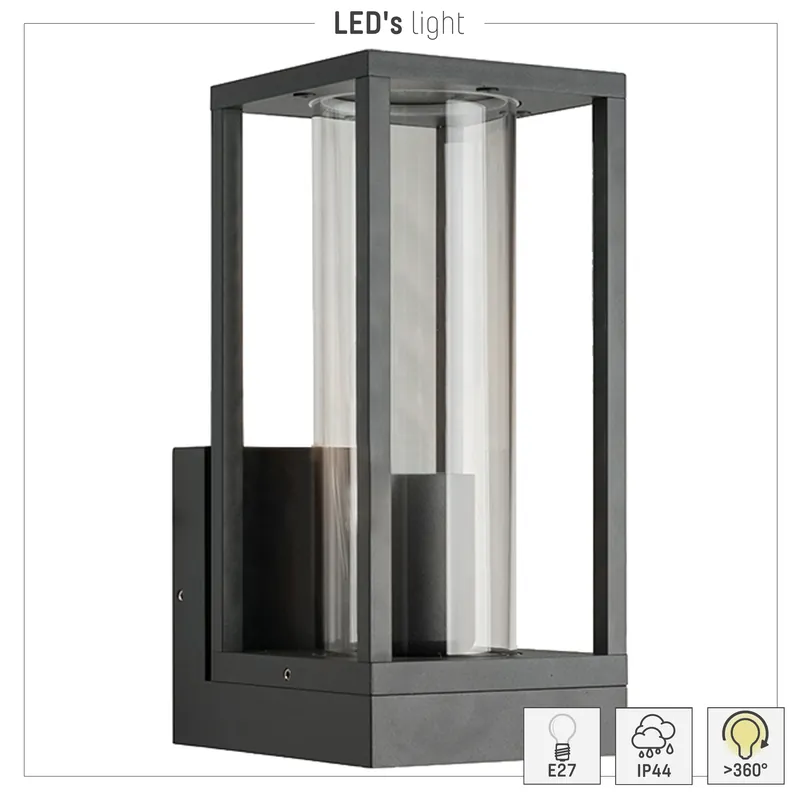 LED outdoor - wandleuchte Dakota - 1xE27 IP44 - Anthrazit Online Kaufen