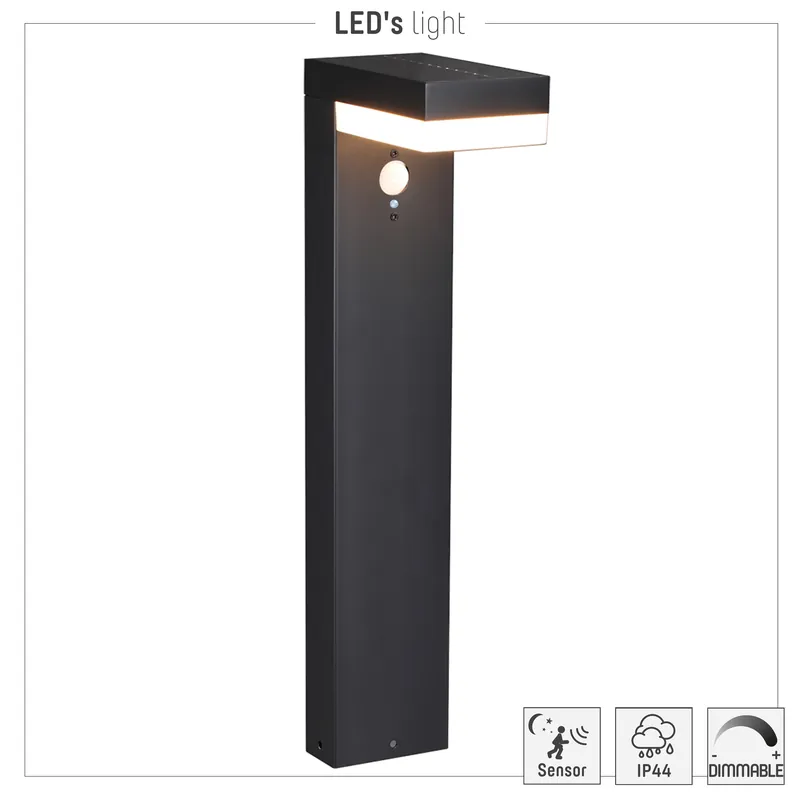 Solar outdoor pole-licht - Gšteborg 3,3W 600lm 2700K IP44 - Sensor - Schwarz Abverkauf