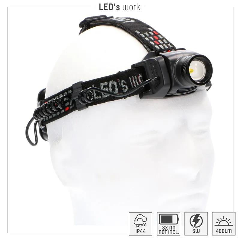 Nur Für Kurze Zeit Kopflampe - 6W 400Lm IP44 3xAA - CREE Zoom