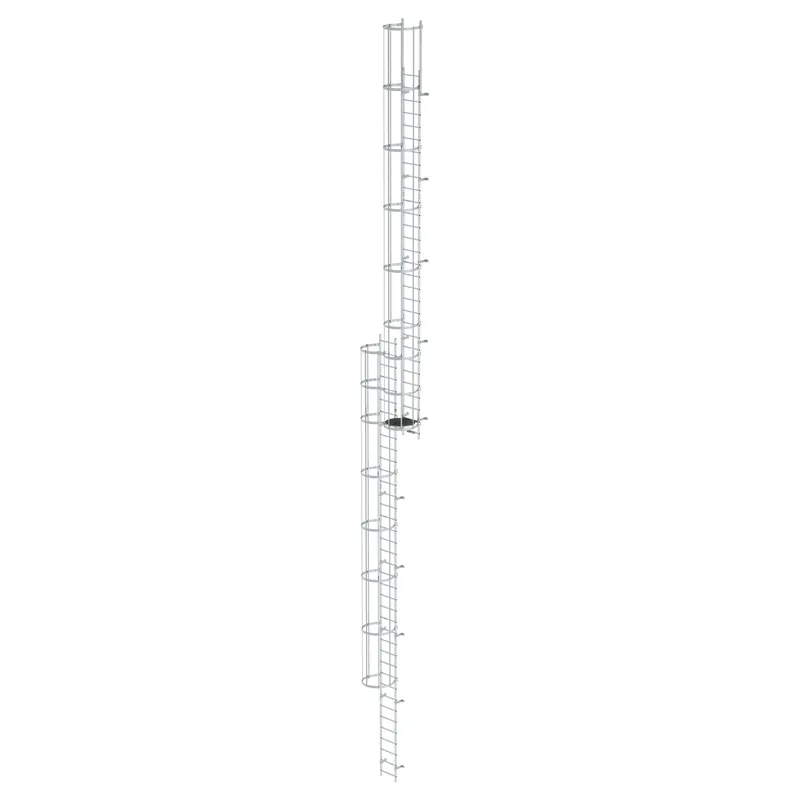 MUNK Mehrzügige Steigleiter mit Rückenschutz (Bau) Aluminium blank 18,28m Top-Angebot