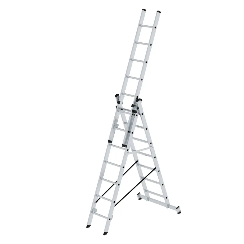 Zertifiziert MUNK Mehrzweckleiter 3-teilig mit nivello®-Traverse 3x7 Sprossen