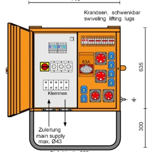 Merz Verteilerschrank M-VEV 63/221-6/V2/X - 44 kVA Neue Ware