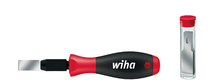 Schaber Klingen-B.13mm m.SoftFinish®-Griff inkl. 1 Kl. + 10 Ersatz Blister Wiha Finale Aktion
